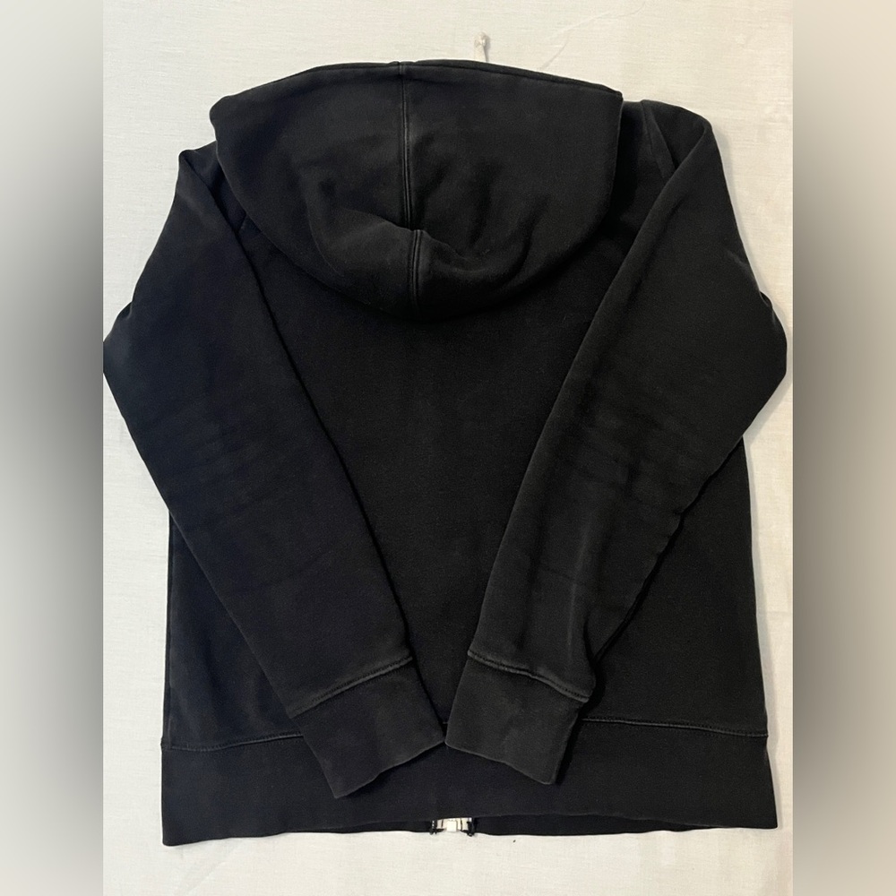 Retro North Face Women Black Hooded Zip Up Sweatshirt White Accent Sz M Outdoor - Picture 3 of 5